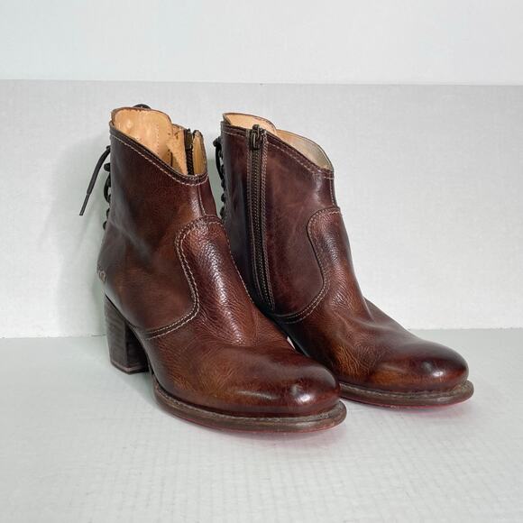 Bed Stu x Sundance Xena Starry Night Brown Leather Lace Back Ankle Bootie Sz 8.5 - Picture 11 of 11